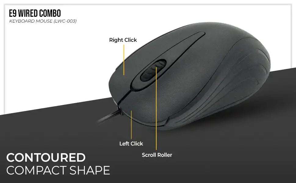 Keyboard + Mouse E9 Wired Combo