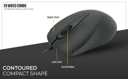 Keyboard + Mouse E9 Wired Combo